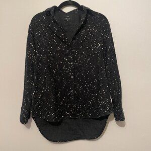 Madewell Women's Oversized Ex-Boyfriend Button Down Shirt Star Size XXS K5813